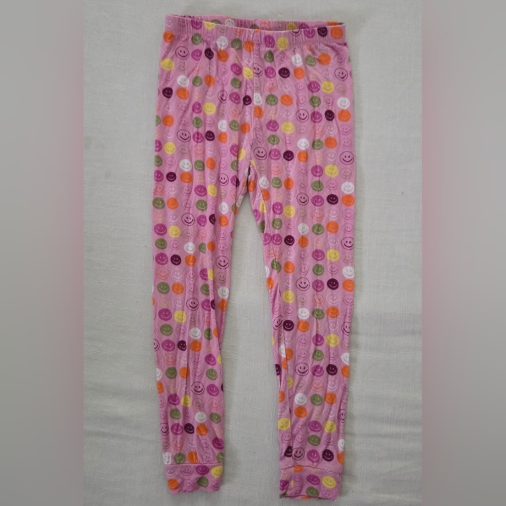 Pink Chicken Smiley Face Pink Pajama Pants Girls 6